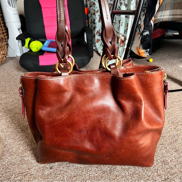 Pre Loved Dooney & Bourke Brown Leather Handbag - Picture 2 of 16